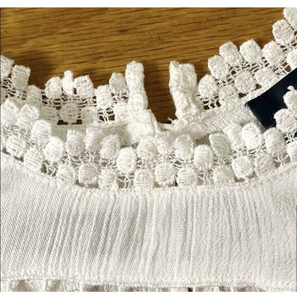 Lulus White Short Sleeve Romantic Lace Crotchet Top Size XS New Style T15498 - Picture 6 of 13